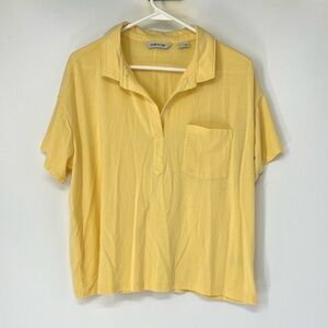 Orvis Women's Yellow Short Sleeve polo Top large